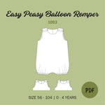 Easy Peasy Balloon Romper - Sewing Pattern PDF