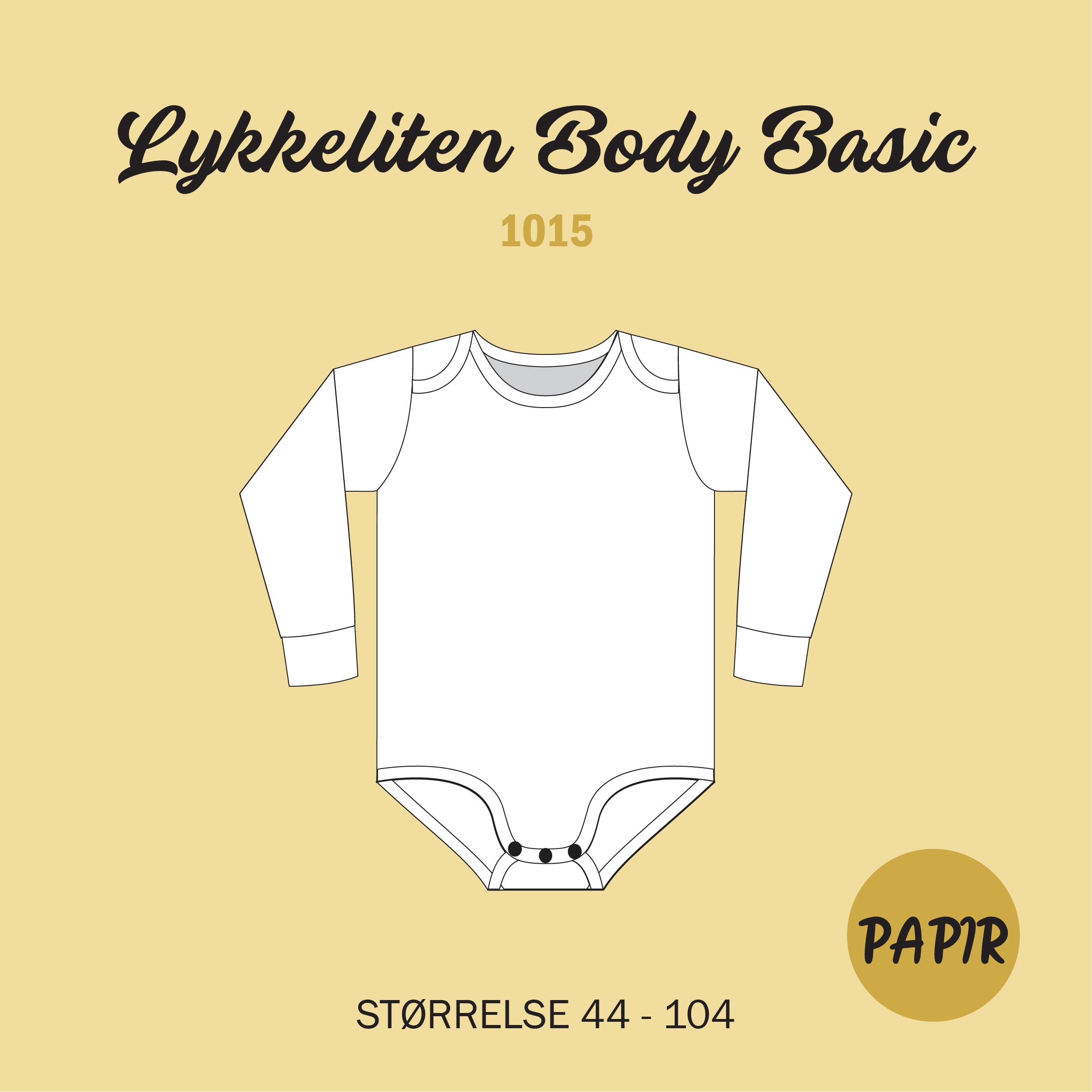 Lykkeliten Body Basic - Symønster PAPIR