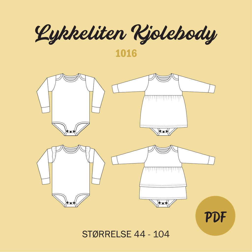 Lykkeliten Kjolebody - Symønster PDF