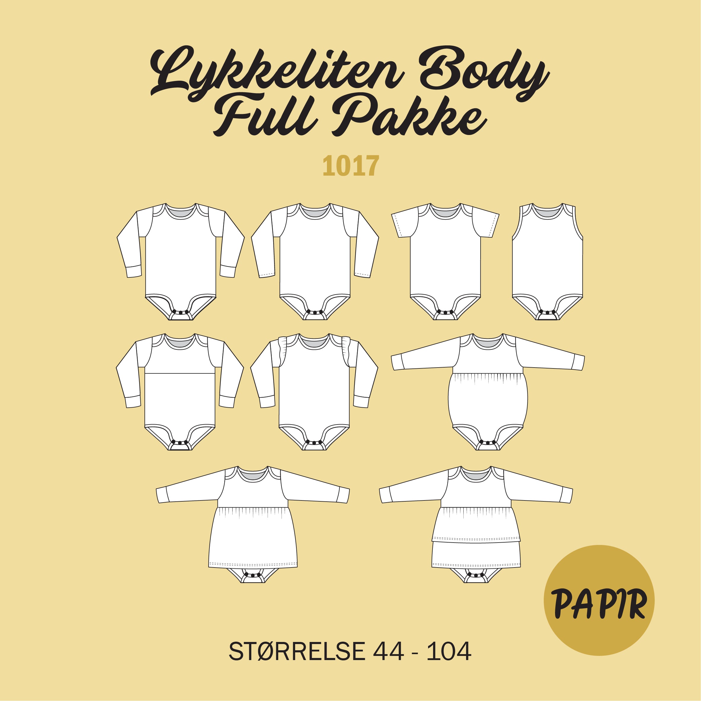 Lykkeliten Body Full Pakke - Symønster PAPIR